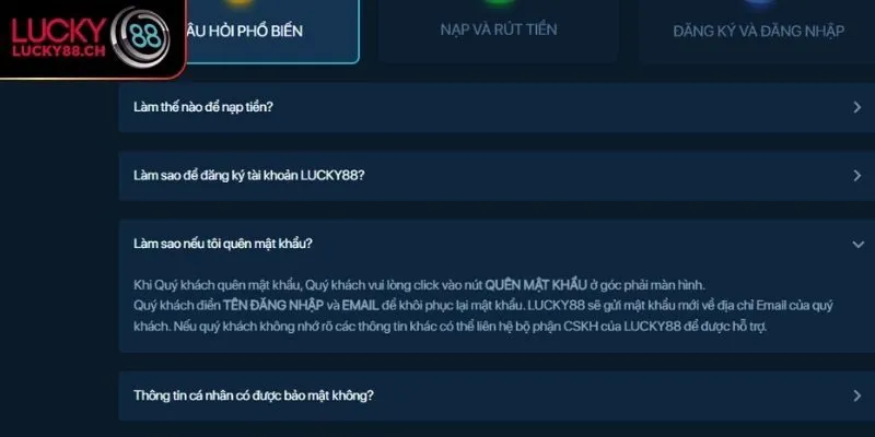 Giải đáp các thắc mắc thường gặp về Đăng nhập Lucky88