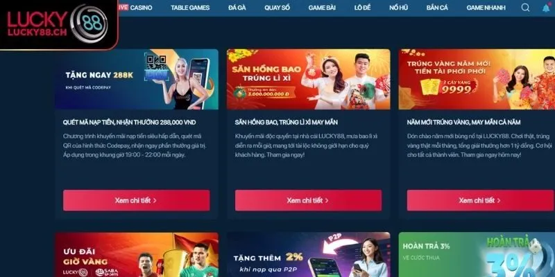 Ưu điểm của các chương trình khuyến mãi Lucky88