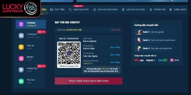 Hướng dẫn thực hiện qua ngân hàng