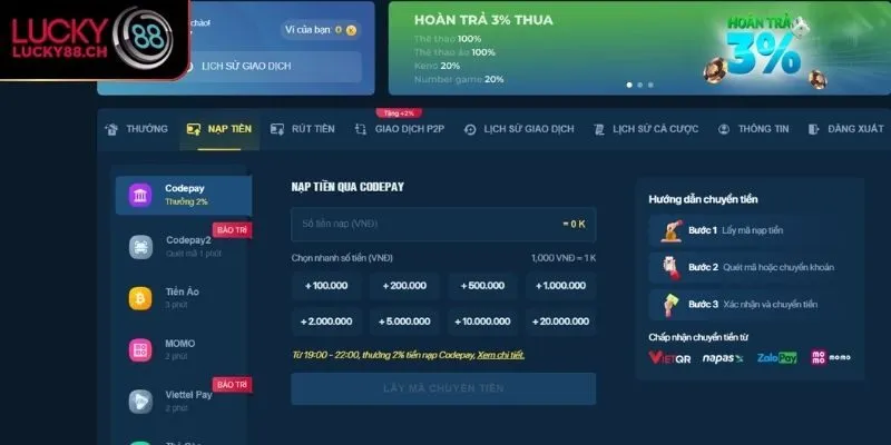 Nạp Tiền Lucky88 Vì sao việc nạp tiền Lucky88 lại quan trọng?
