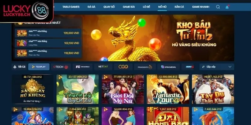 Khám phá sảnh game nổ hũ Lucky88